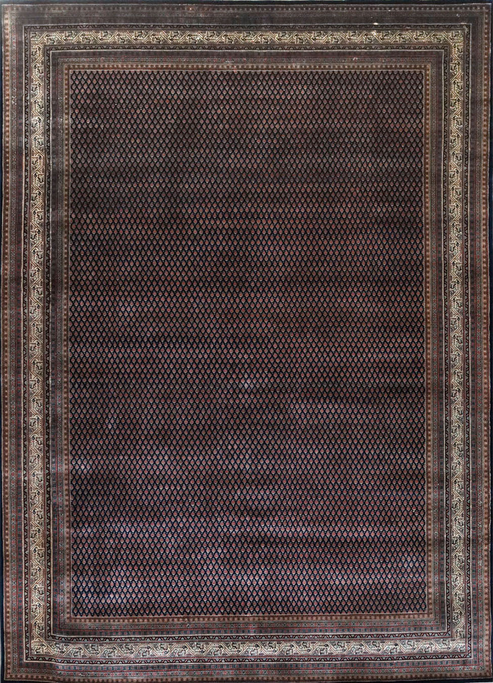 Mir Blue & Cream Fine Handmade 9'10"x13'5" Rug