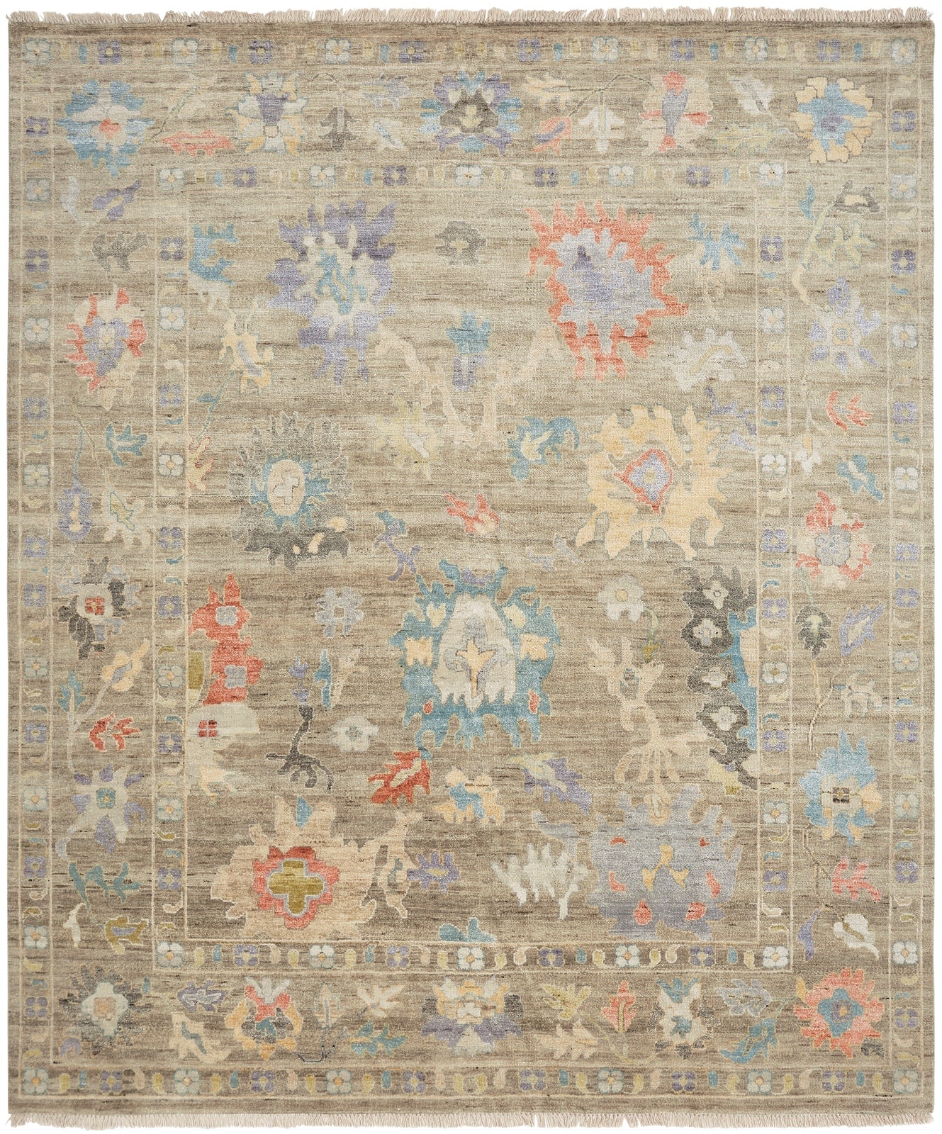 Adana AA891 Weathered Walnut-Multi Wool & Silkette Blend Rug