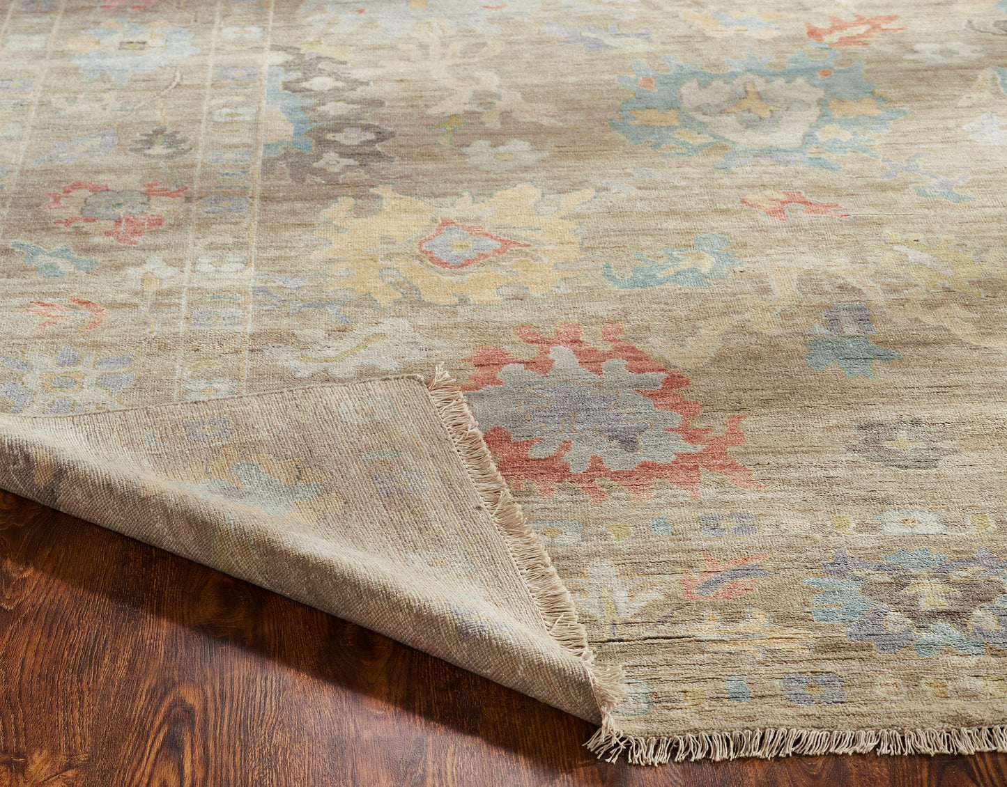 Adana AA891 Weathered Walnut-Multi Wool & Silkette Blend Rug