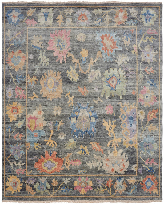 Adana AA892 Smoke-Multi Wool & Silkette Blend Rug
