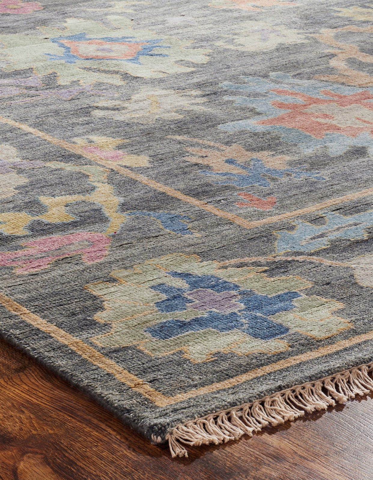 Adana AA892 Smoke-Multi Wool & Silkette Blend Rug