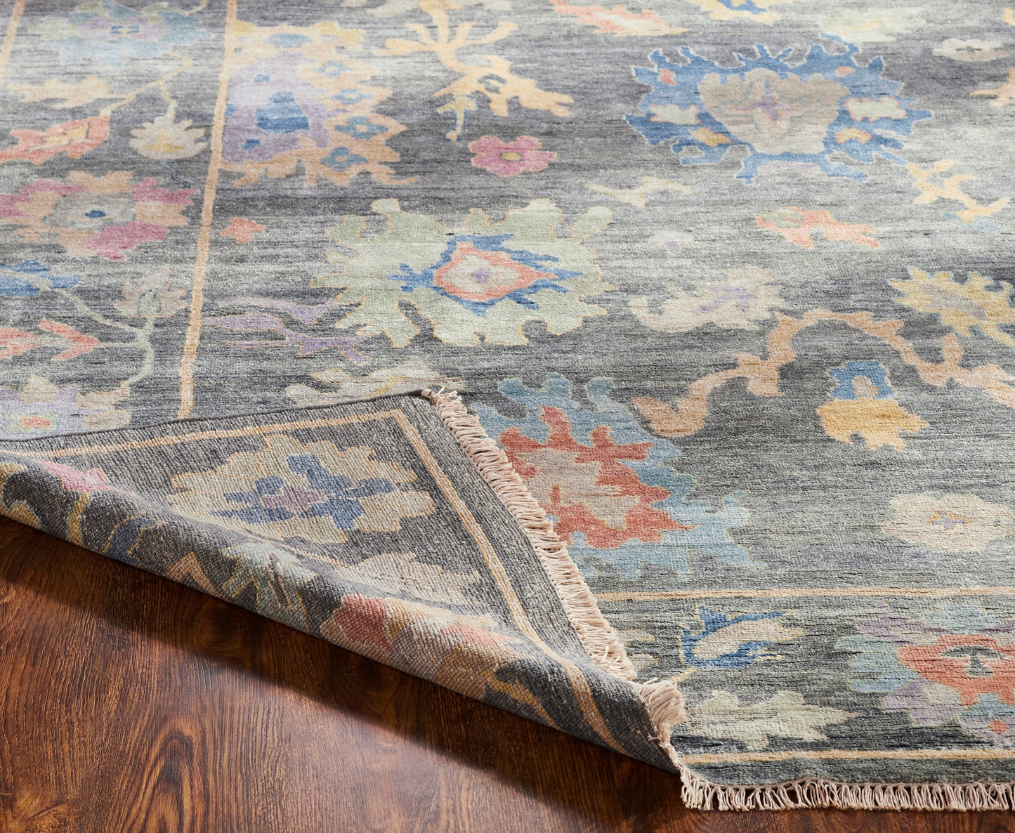 Adana AA892 Smoke-Multi Wool & Silkette Blend Rug