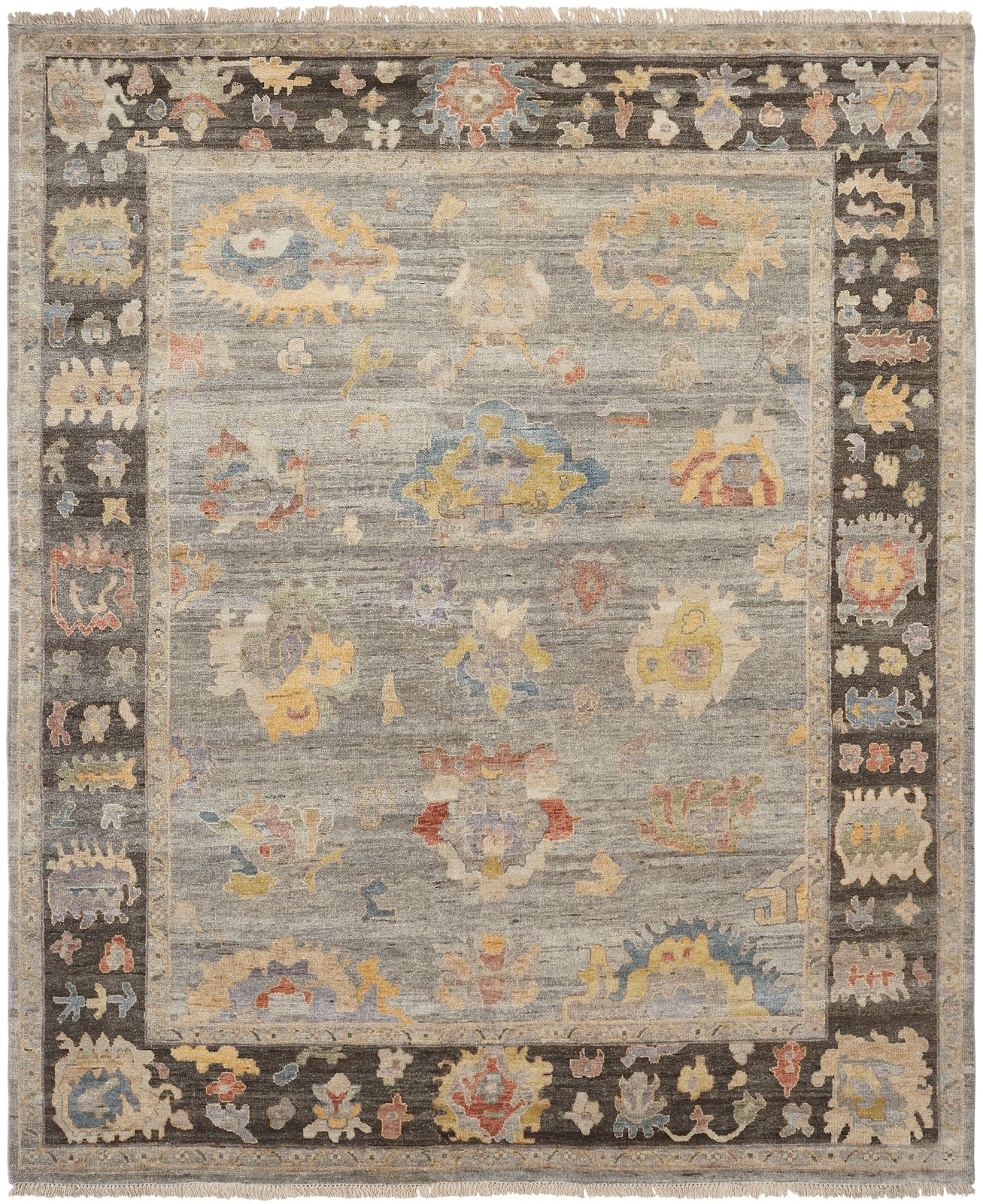Adana AA894 Grey Flannel-Bark Wool & Silkette Blend Rug