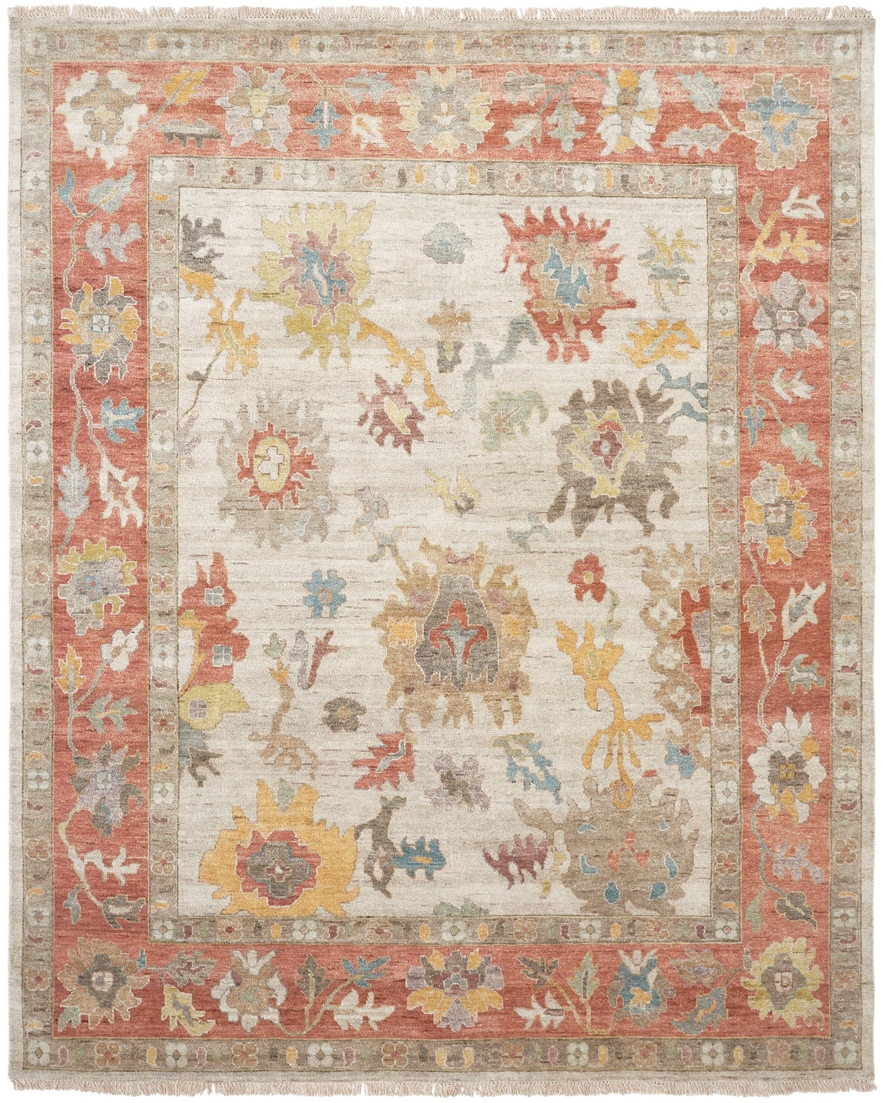 Adana AA895 Parchment-Spice Wool & Silkette Blend Rug
