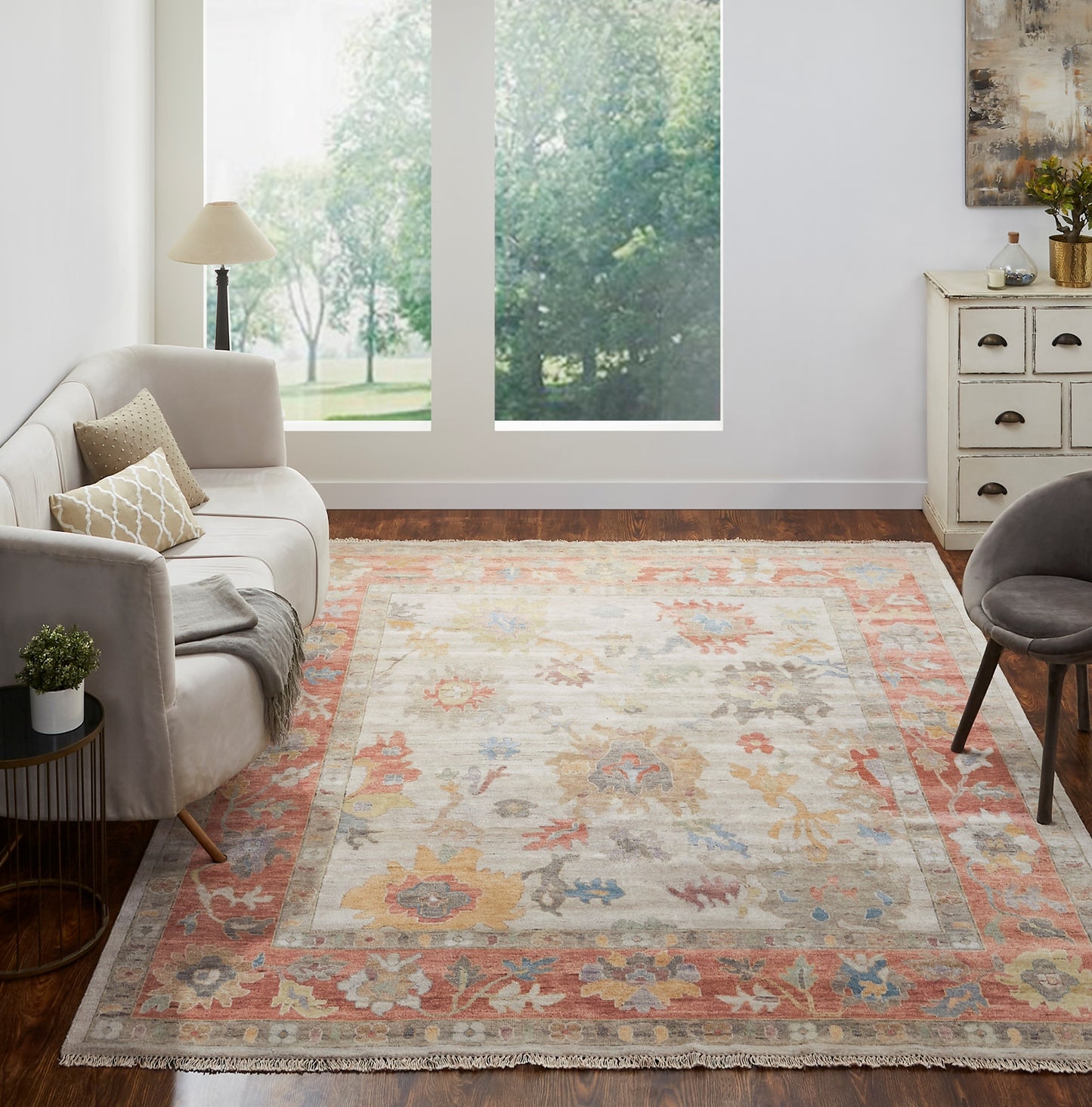 Adana AA895 Parchment-Spice Wool & Silkette Blend Rug