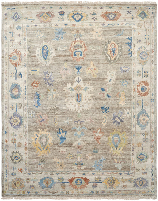 Adana AA896 Oatmeal-Ivory Wool & Silkette Blend Rug