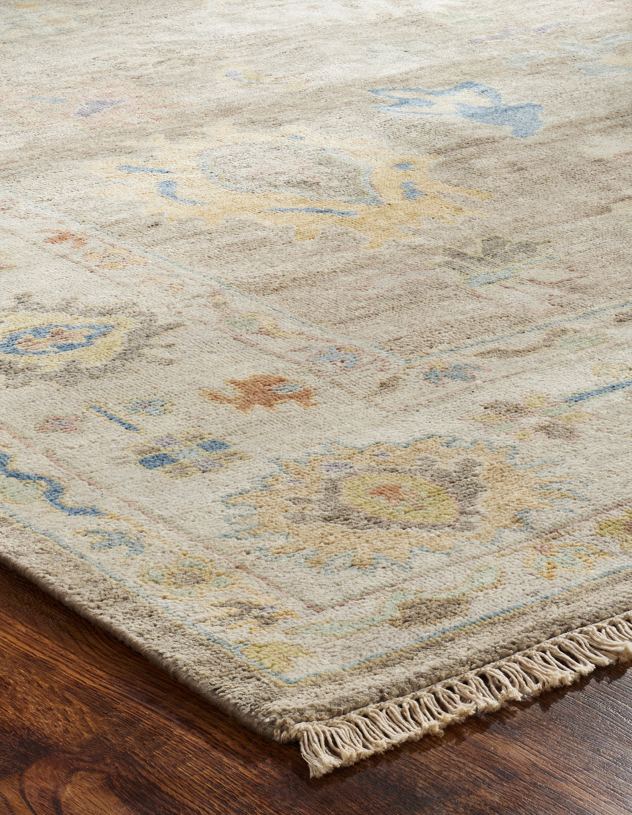 Adana AA896 Oatmeal-Ivory Wool & Silkette Blend Rug