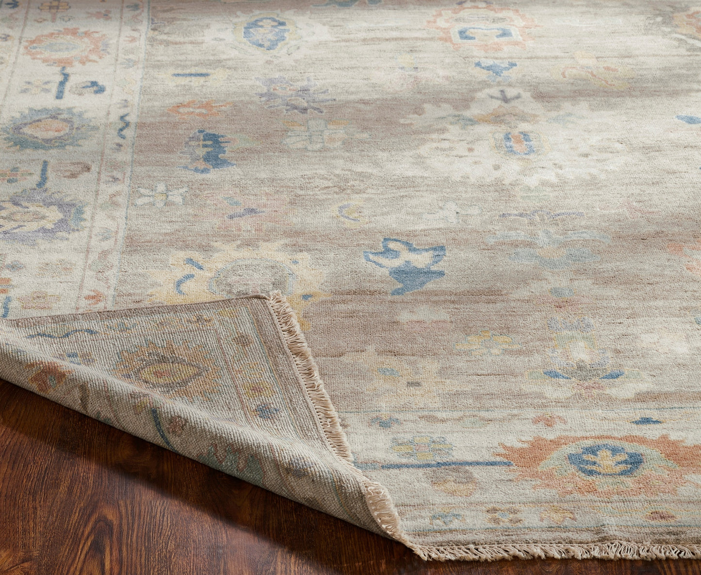 Adana AA896 Oatmeal-Ivory Wool & Silkette Blend Rug