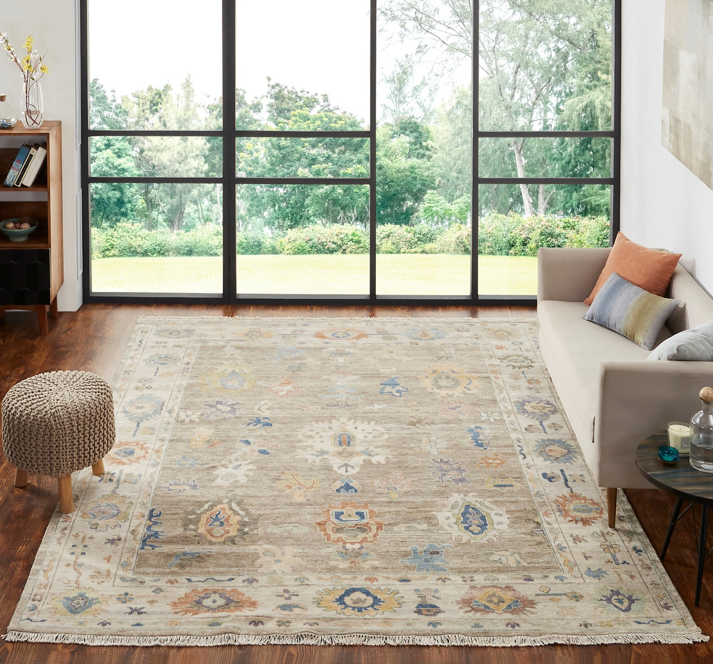Adana AA896 Oatmeal-Ivory Wool & Silkette Blend Rug