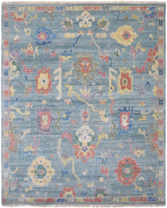 Adana AA897 Chambray-Multi Wool & Silkette Blend Rug