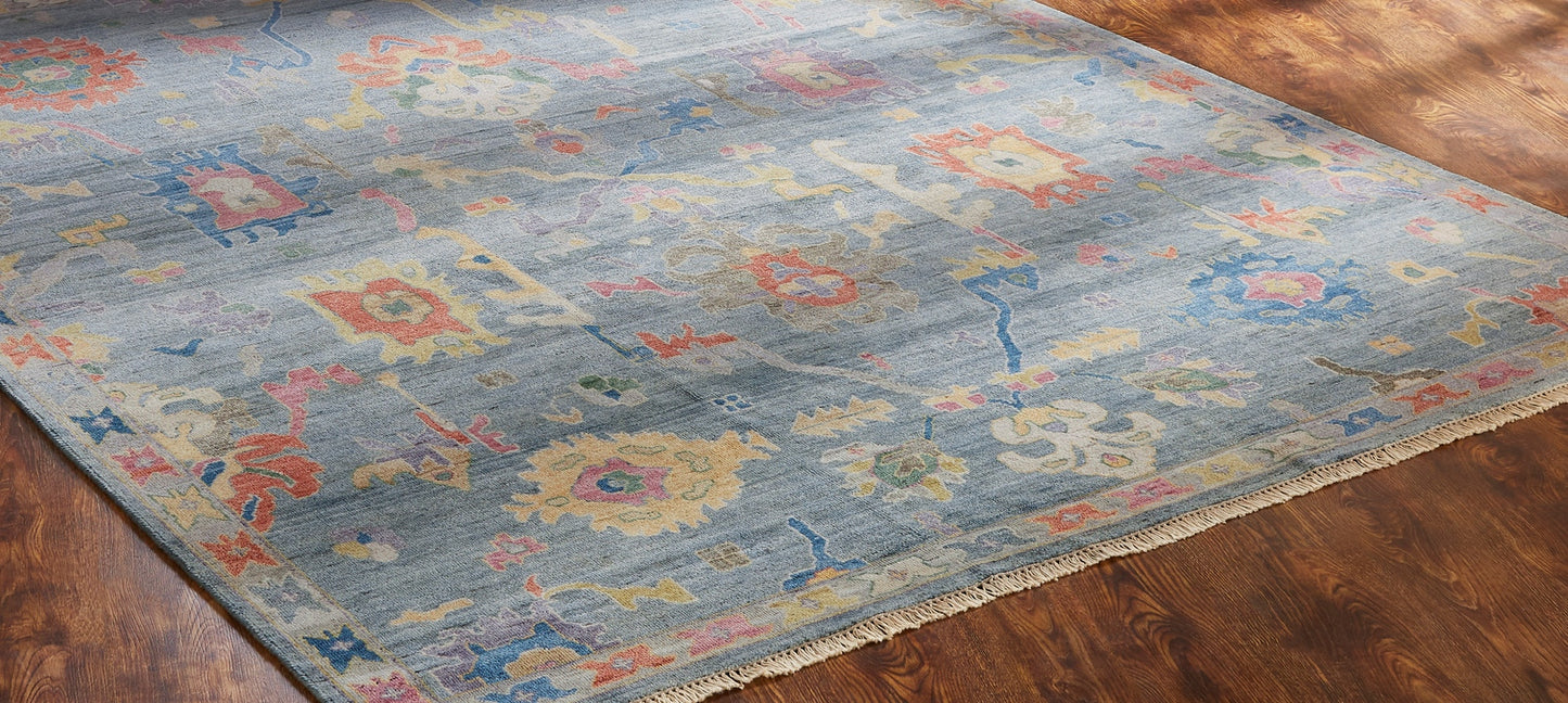Adana AA897 Chambray-Multi Wool & Silkette Blend Rug