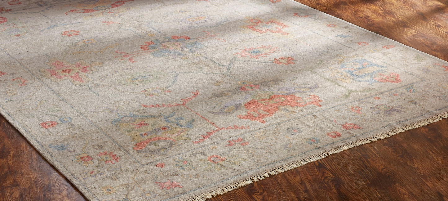 Adana AA898 Ivory-Multi Wool & Silkette Blend Rug