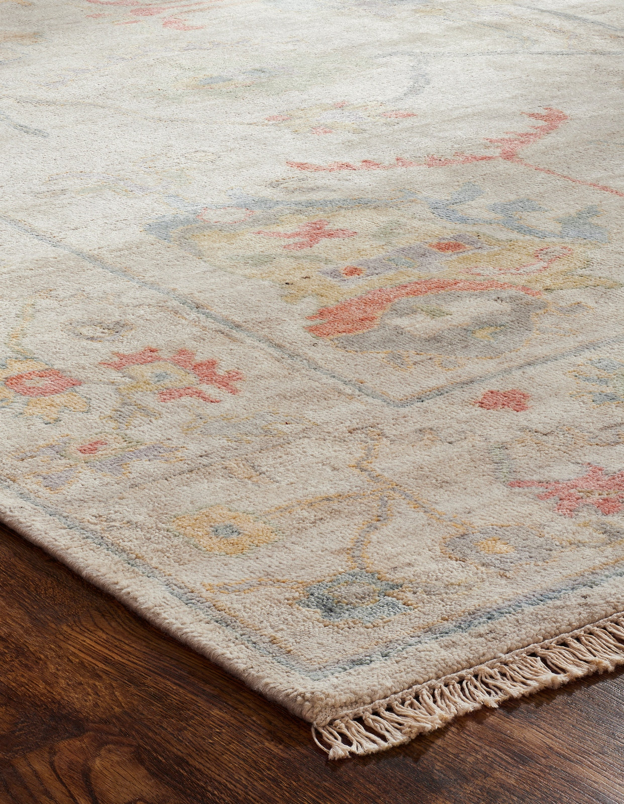 Adana AA898 Ivory-Multi Wool & Silkette Blend Rug