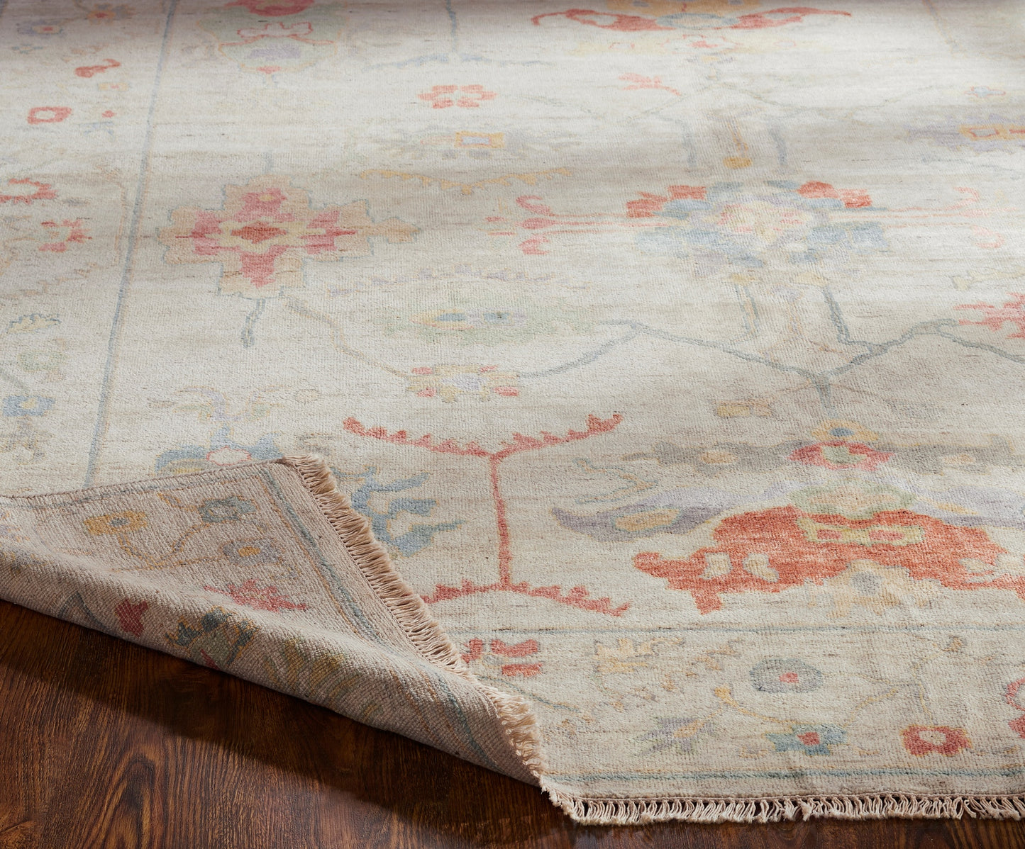 Adana AA898 Ivory-Multi Wool & Silkette Blend Rug