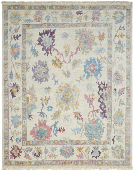 Adana AA899 Winter White-Pastels Wool & Silkette Blend Rug