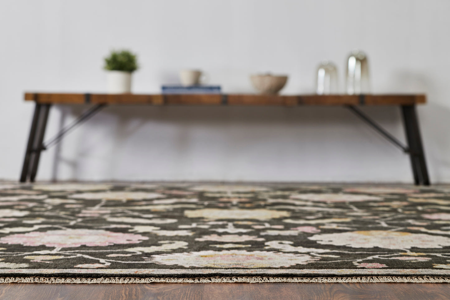 Adana AA901 Graphite-Pastels Wool & Silkette Blend Rug