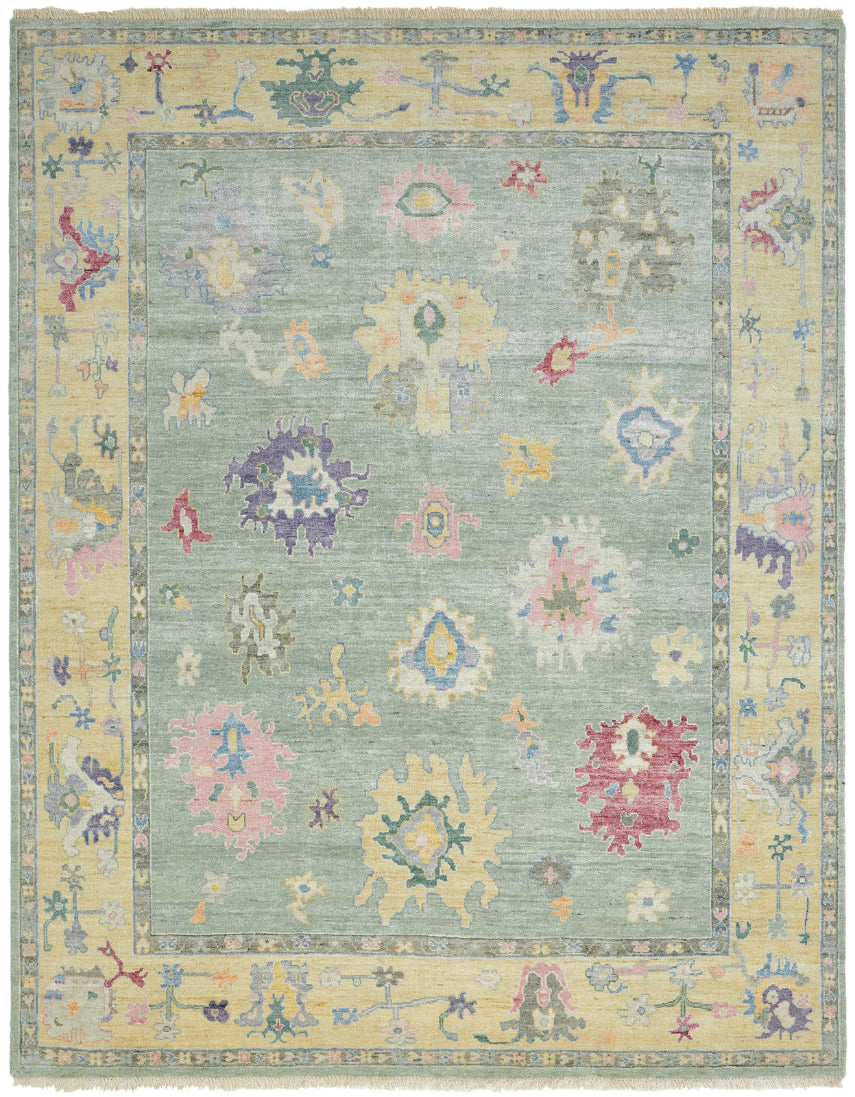 Adana AA902 Sea Mist-Pastels Wool & Silkette Blend Rug