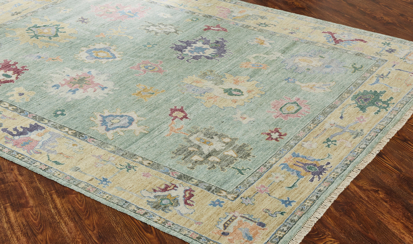 Adana AA902 Sea Mist-Pastels Wool & Silkette Blend Rug