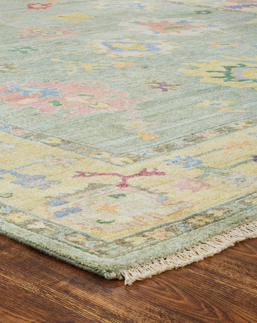 Adana AA902 Sea Mist-Pastels Wool & Silkette Blend Rug