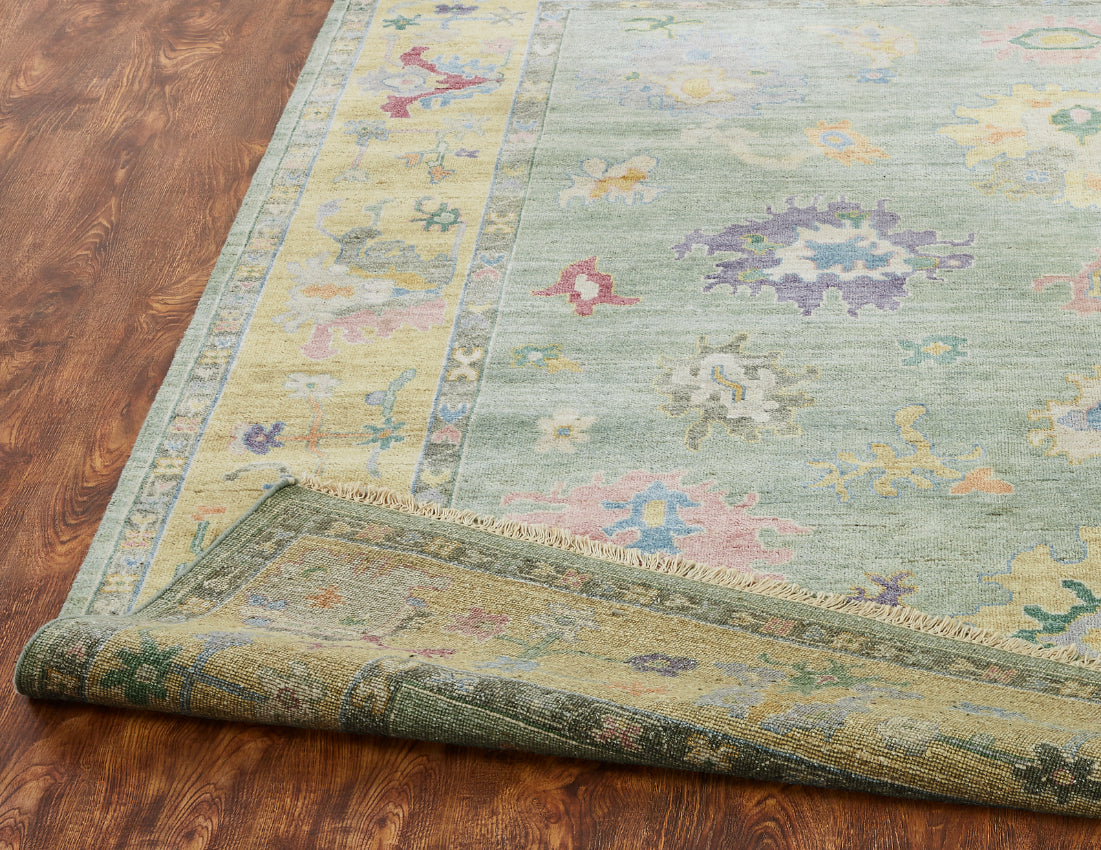 Adana AA902 Sea Mist-Pastels Wool & Silkette Blend Rug