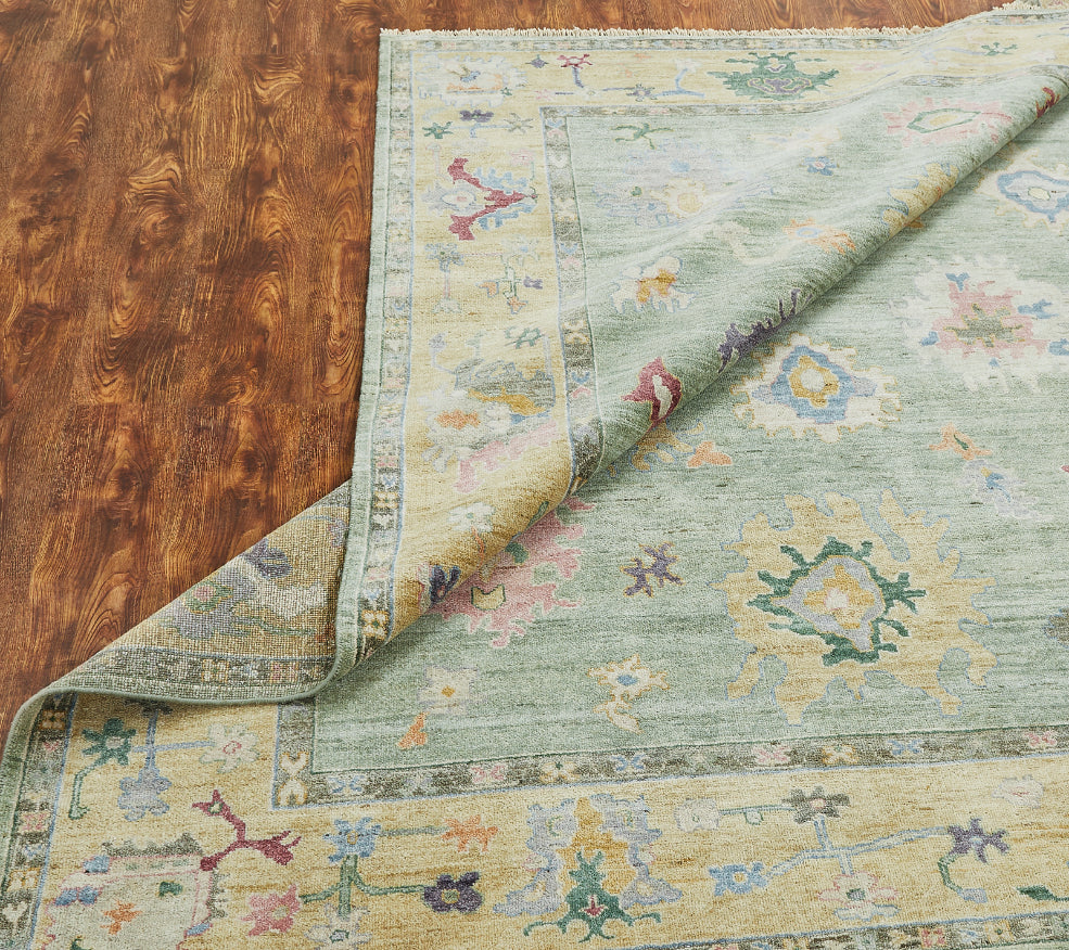 Adana AA902 Sea Mist-Pastels Wool & Silkette Blend Rug