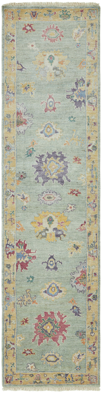 Adana AA902 Alfombra en mezcla de lana y seda en tonos pastel Sea Mist