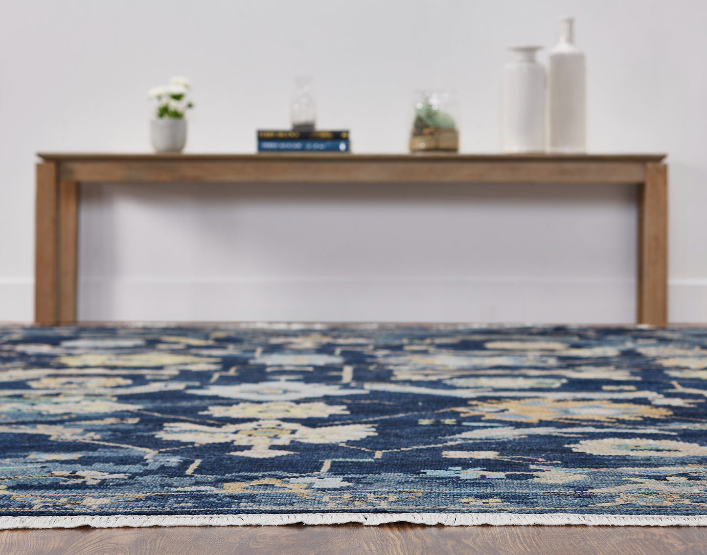 Ambrose AM1002 Navy Denim Hand Knotted Wool Rug