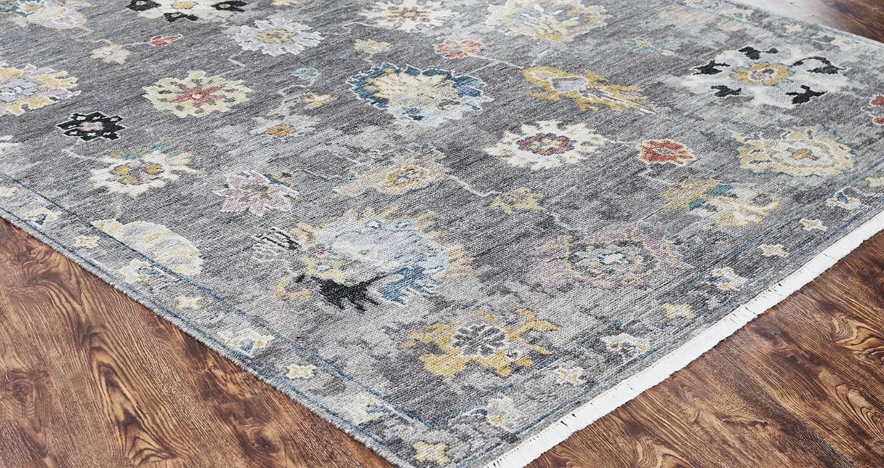 Ambrose AM1003 Zinc-Multi Hand Knotted Wool Rug