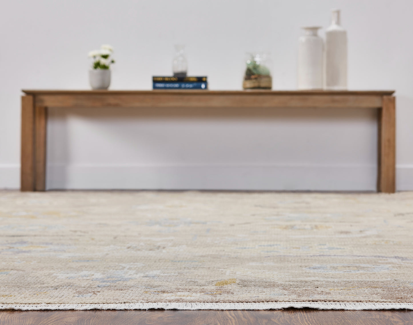 Ambrose AM1005 Sand Hand Knotted Wool and Silkette Rug