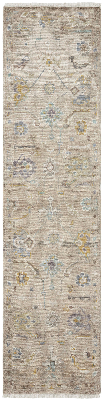 Ambrose AM1005 Sand Hand Knotted Wool and Silkette Rug