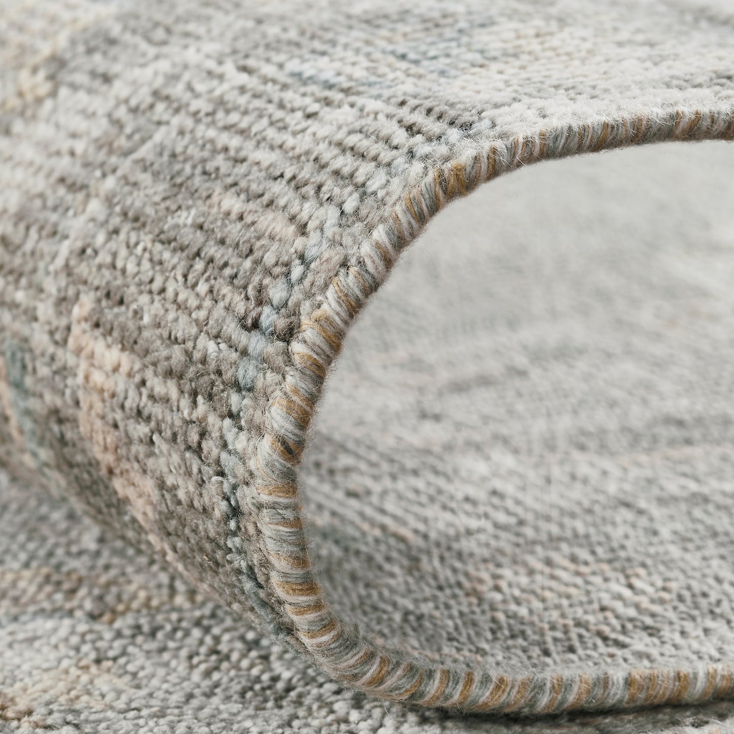 Ambrose AM1004 Sage-Greys Hand Knotted Wool and Silkette Rug