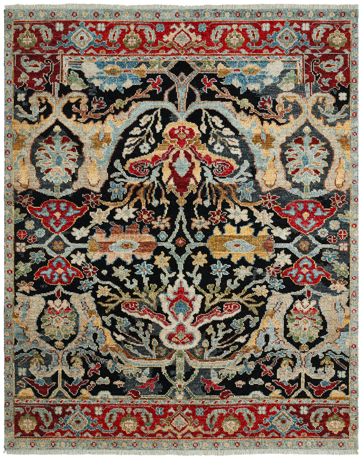 Ambrose AM1011 Multi Hand Knotted Wool and Silkette Rug