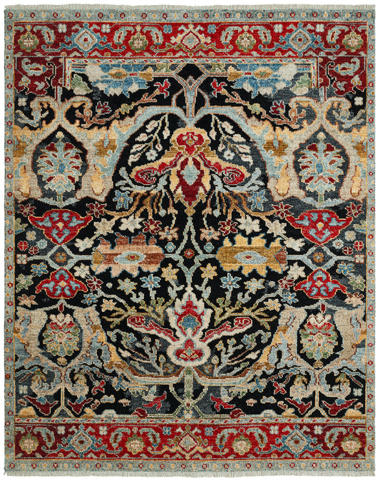 Ambrose AM1011 Multi Hand Knotted Wool and Silkette Rug