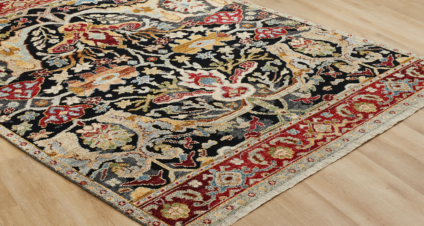 Ambrose AM1011 Multi Hand Knotted Wool and Silkette Rug