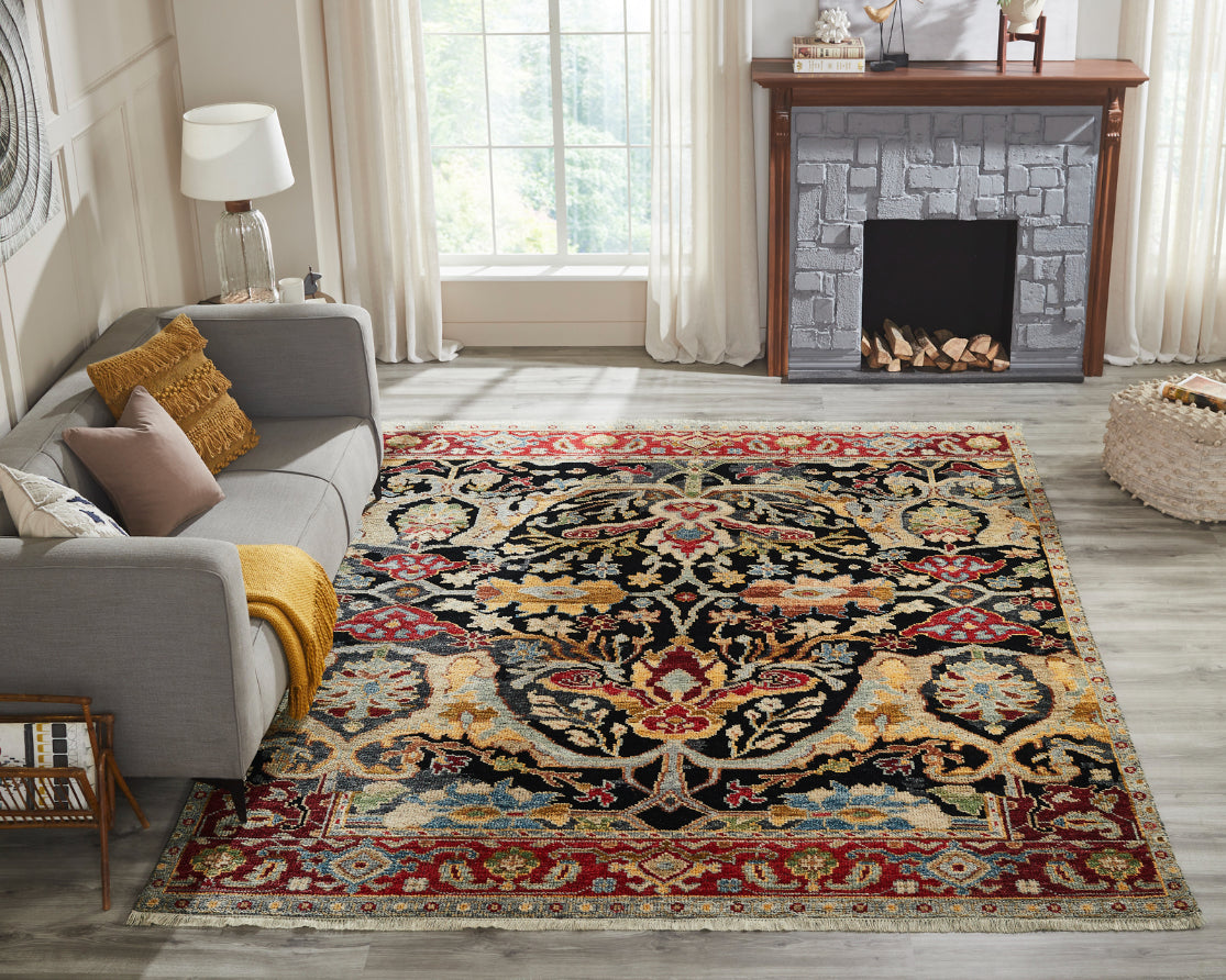 Ambrose AM1011 Multi Hand Knotted Wool and Silkette Rug