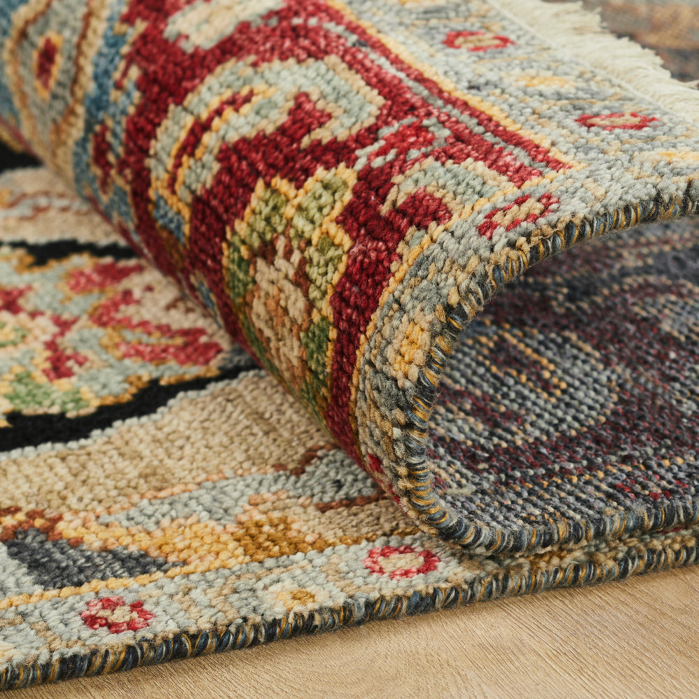 Ambrose AM1011 Multi Hand Knotted Wool and Silkette Rug