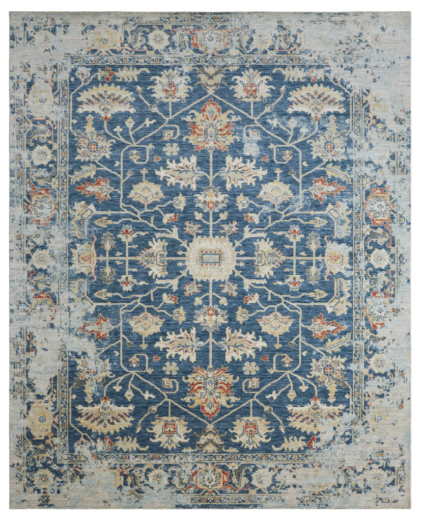 Blooma BM1375 Antique Denim Oushak Power Loom Wool Rug