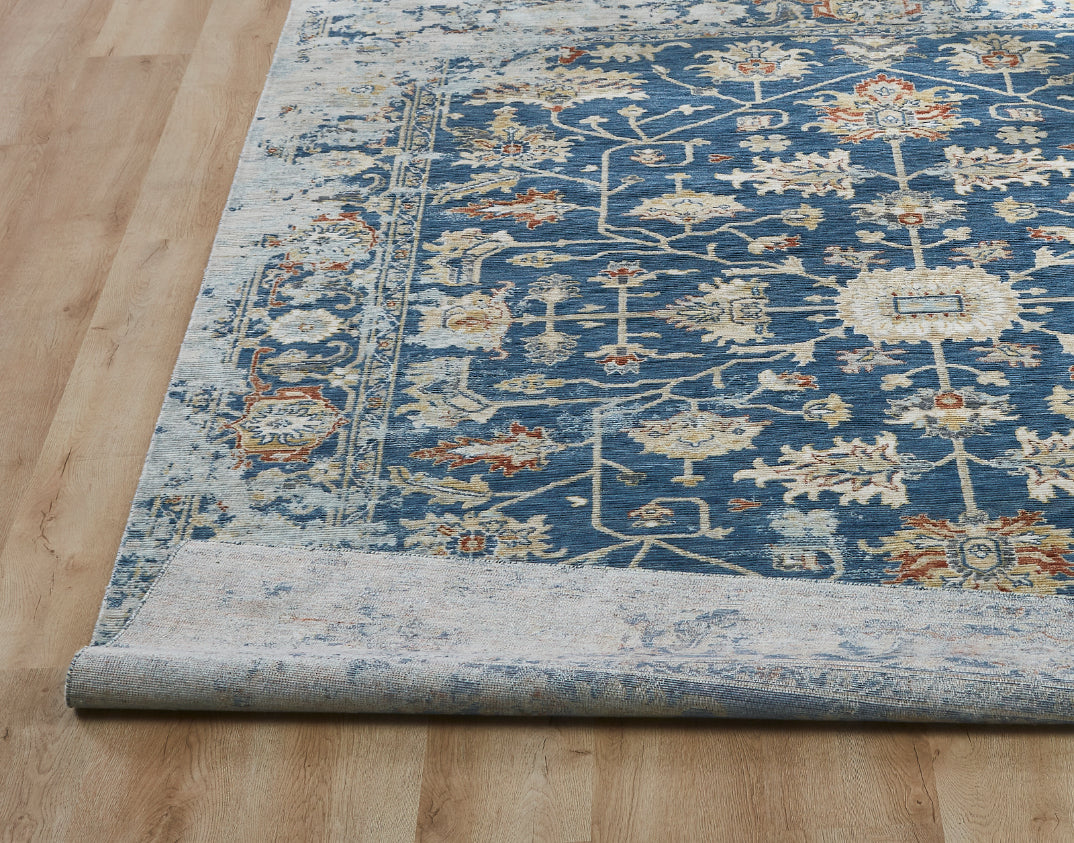 Blooma BM1375 Antique Denim Oushak Power Loom Wool Rug