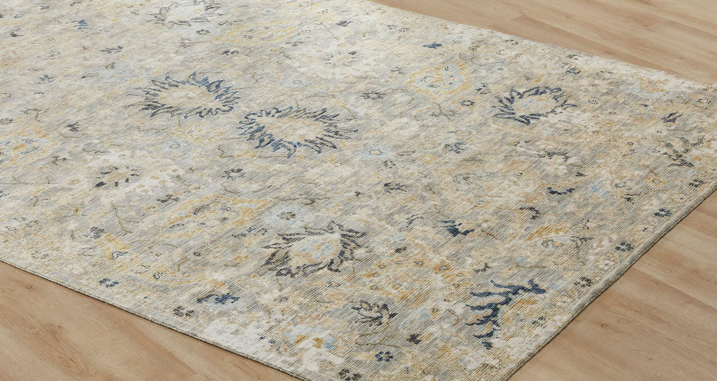 Blooma BM1376 Pearl Grey Oushak Power Loom Wool Rug