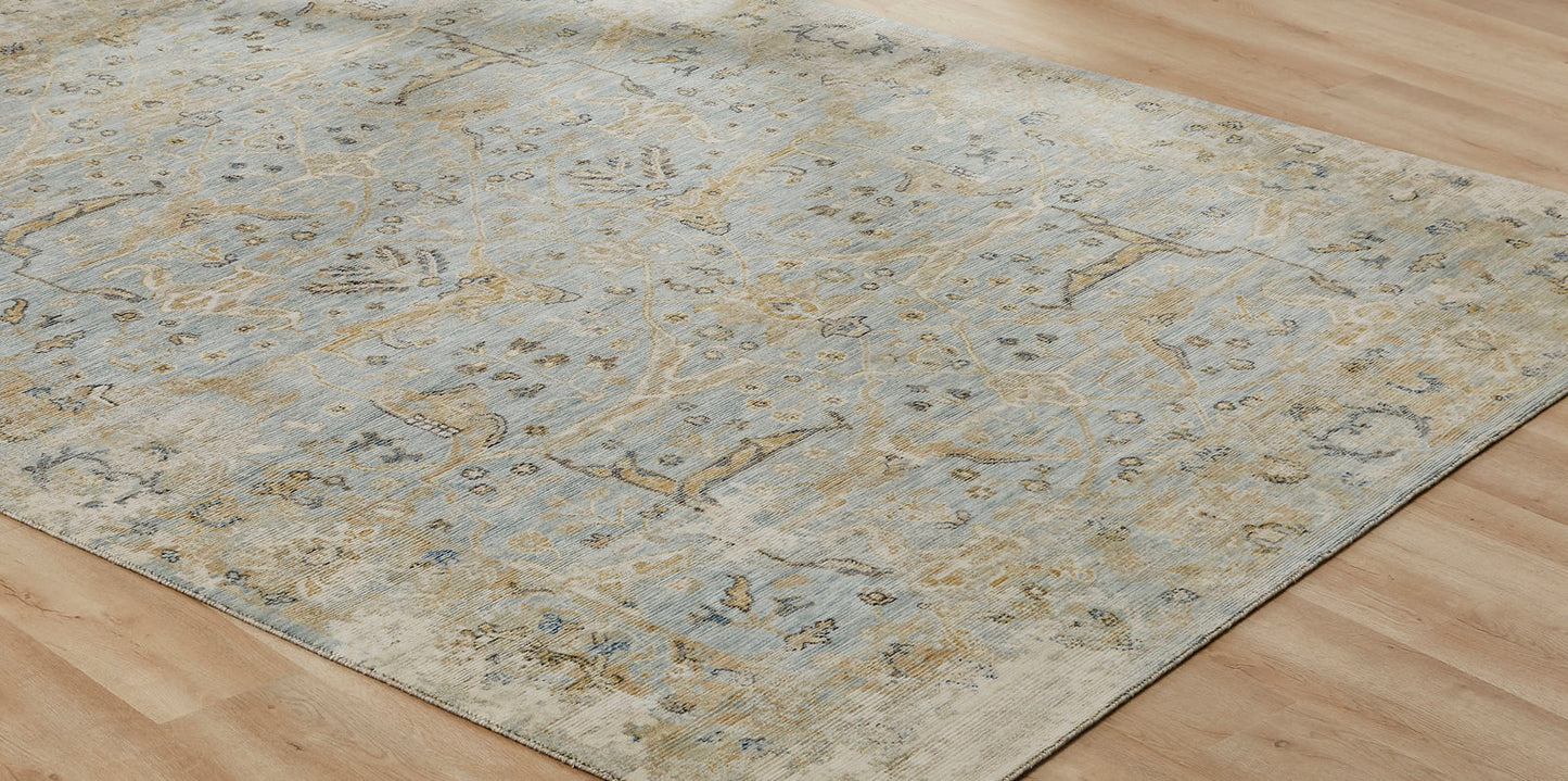 Blooma BM1378 Pale Blue Oushak Power Loom Wool Rug