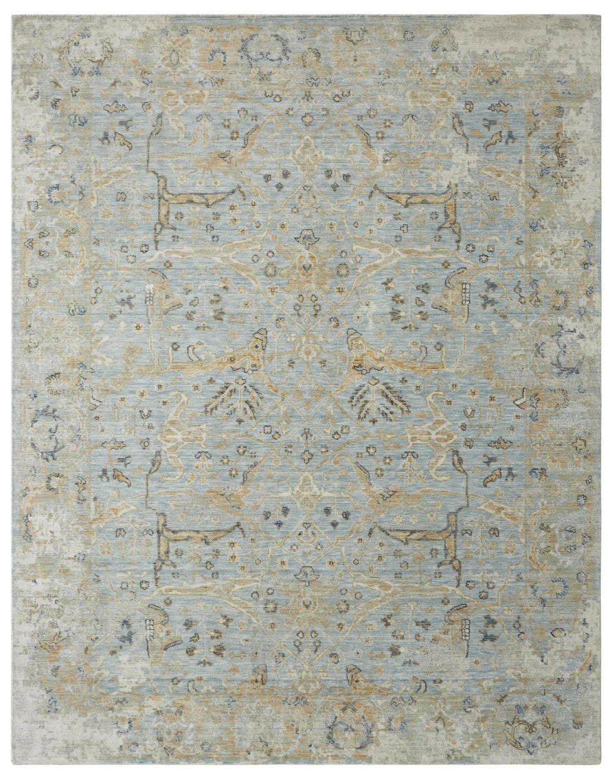 Blooma BM1378 Pale Blue Oushak Power Loom Wool Rug