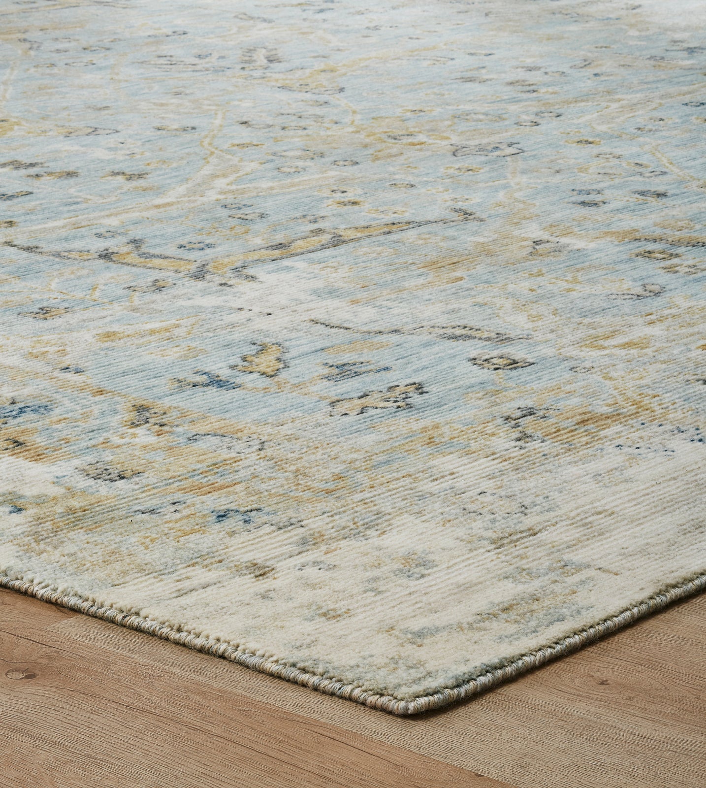 Blooma BM1378 Pale Blue Oushak Power Loom Wool Rug
