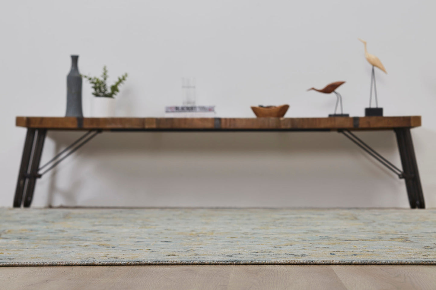 Blooma BM1378 Pale Blue Oushak Power Loom Wool Rug