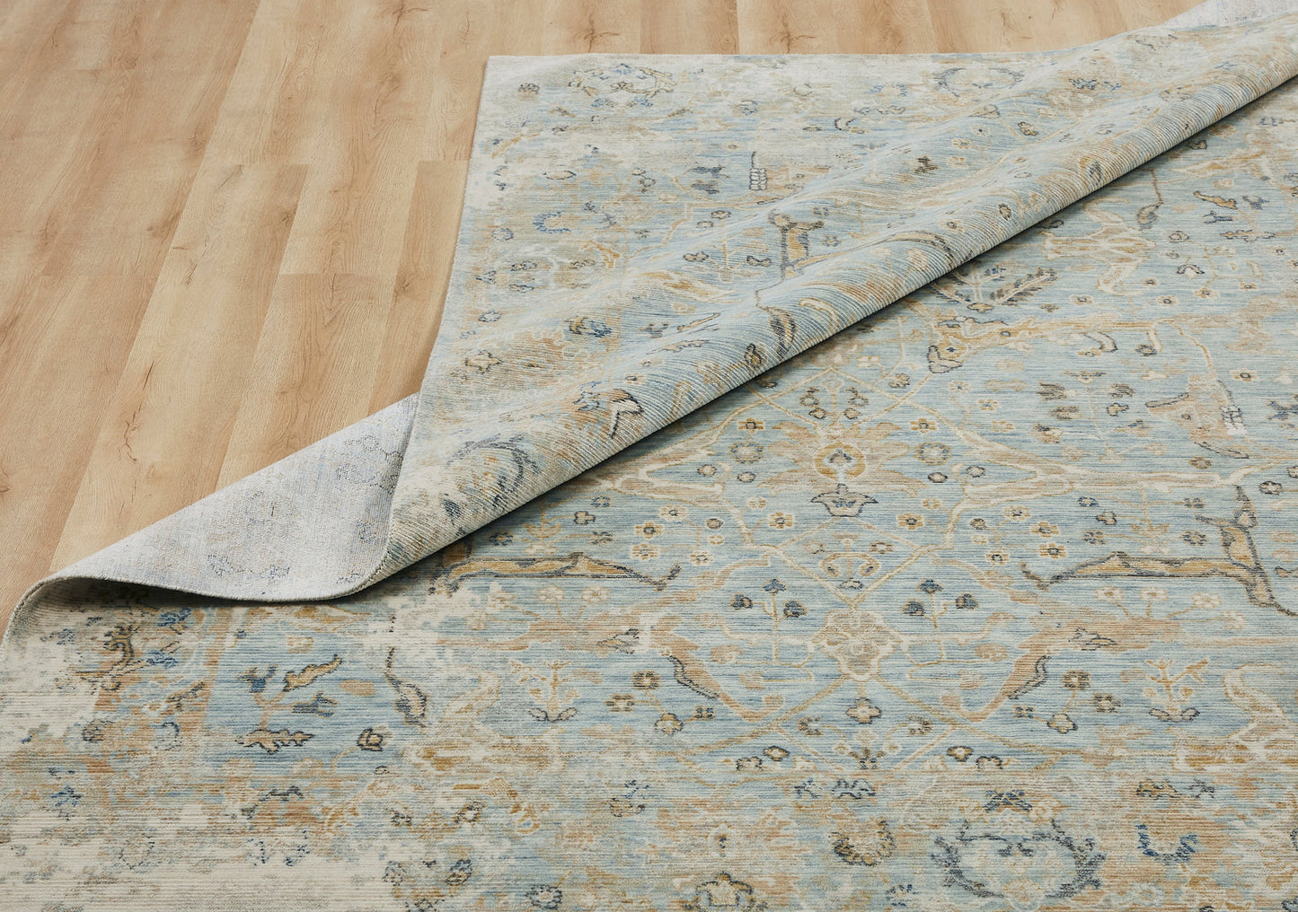 Blooma BM1378 Pale Blue Oushak Power Loom Wool Rug