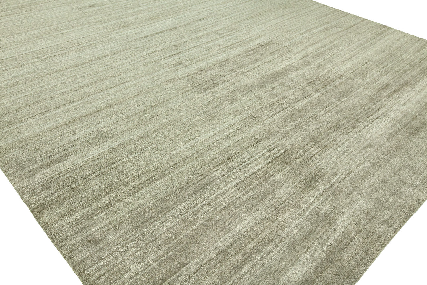 Elements EL-851 Khaki Grey Hand Knotted Wool & Silkette Rug