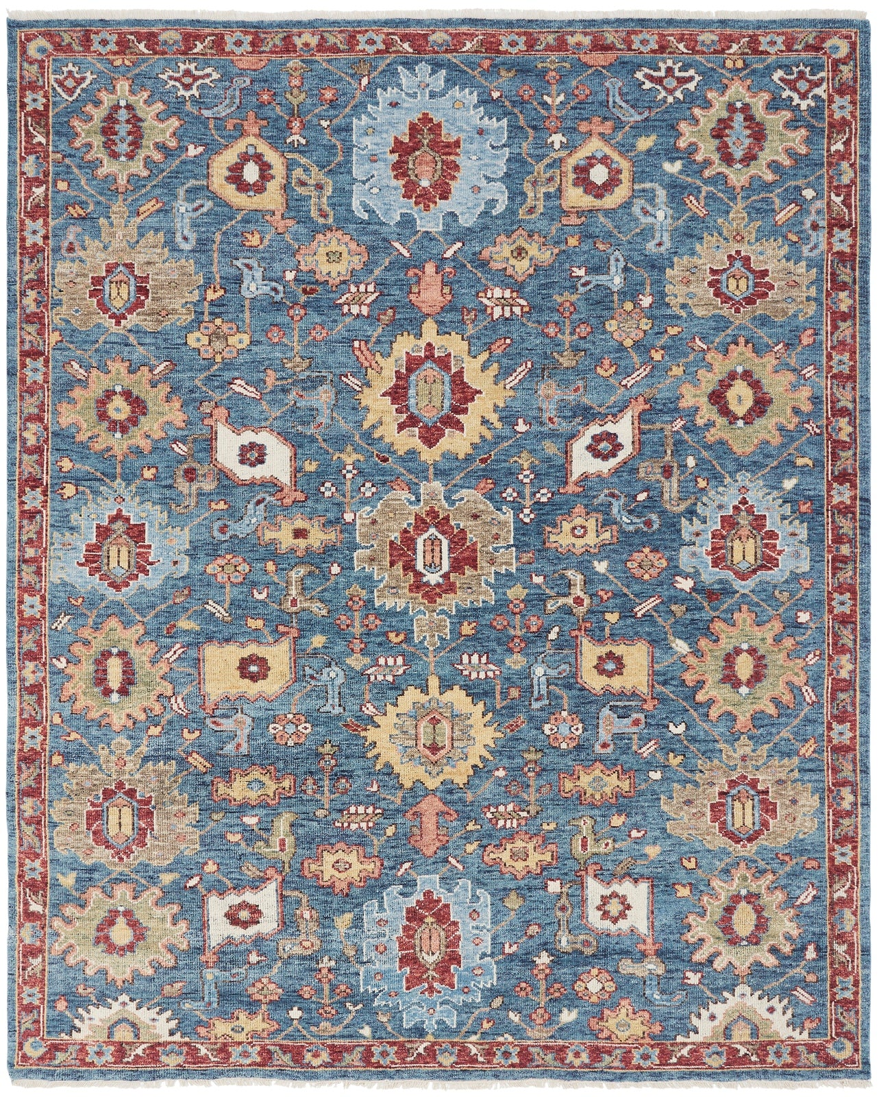 Kensington KN192 Vintage Blues Hand Knotted Wool Rug