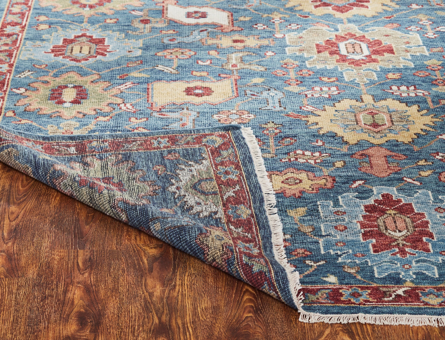 Kensington KN192 Vintage Blues Hand Knotted Wool Rug