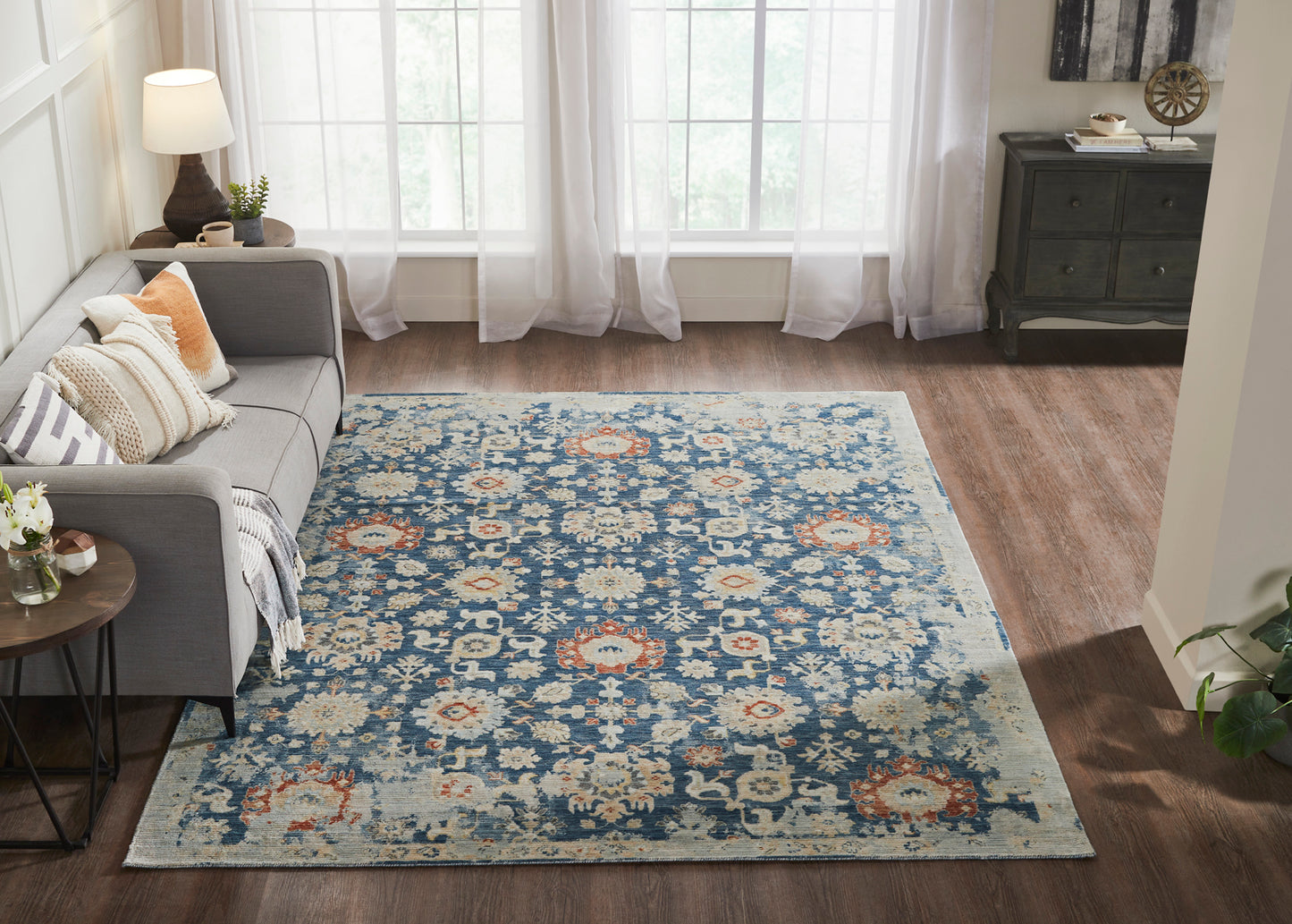 Rosemont RS1206 Denim Blue Tones Power Loom Wool Rug