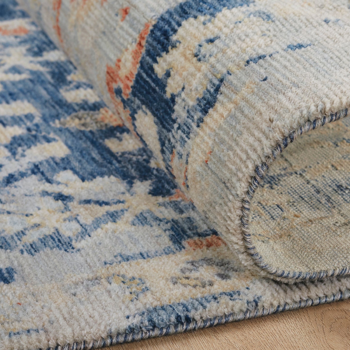 Rosemont RS1206 Denim Blue Tones Power Loom Wool Rug