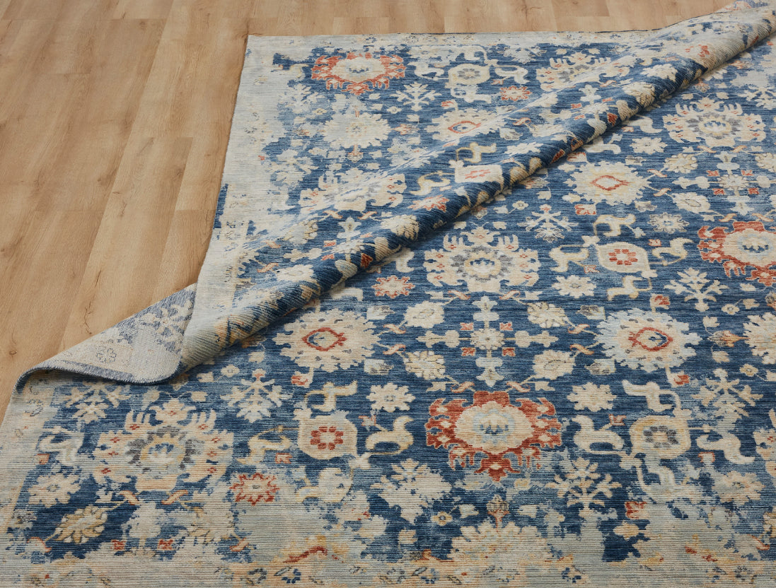 Rosemont RS1206 Denim Blue Tones Power Loom Wool Rug